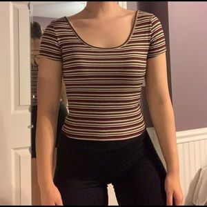 Charlotte Russe Short-sleeve Crop Top